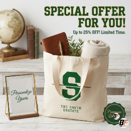 Bolsa Tote Grande Monograma Dividido e Nome Personalizado Preppy de 