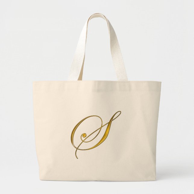 Bolsa Tote Grande Monograma Dourado S (Frente)