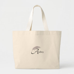 Bolsa Tote Grande Monograma Nome personalizado Angel Feather Letter