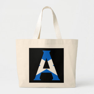 Bolsa Tote Grande Monograma sobreposto à Scottish Flag jtcn