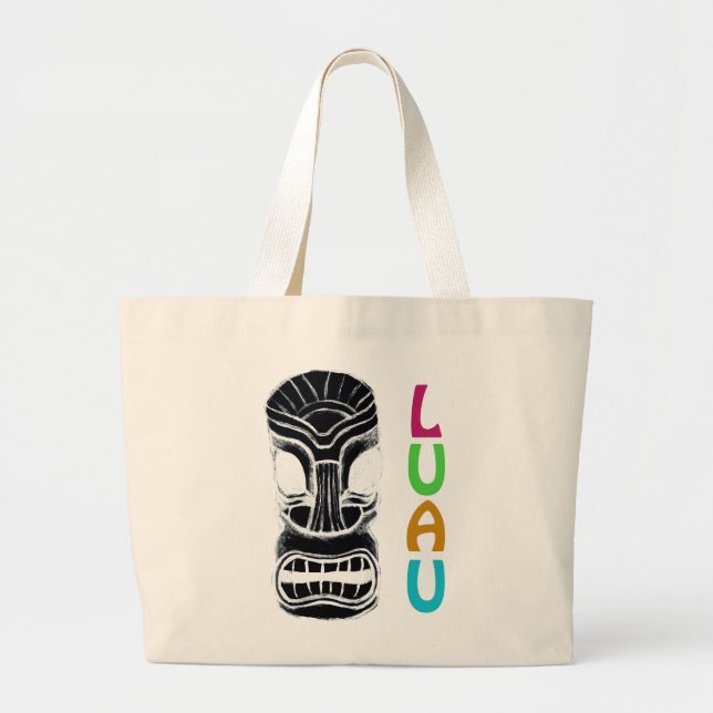 Bolsa Tote Grande Monster Tiki Head Luau (Frente)
