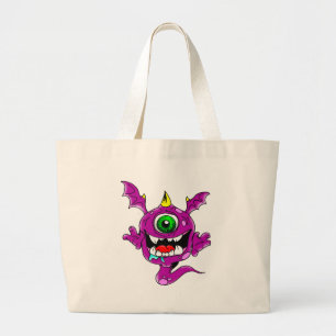 Bolsa Tote Grande Monstro de Pessoas Roxas Cuecas