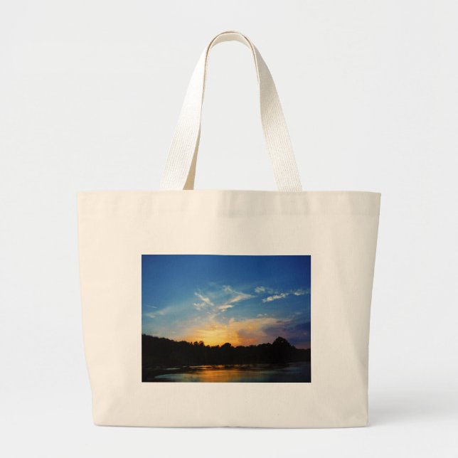 Bolsa Tote Grande Montanha lago Sunset (Frente)