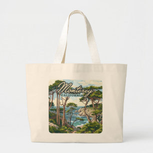 Bolsa Tote Grande Monterey California Cypress Trees Ocean Coast