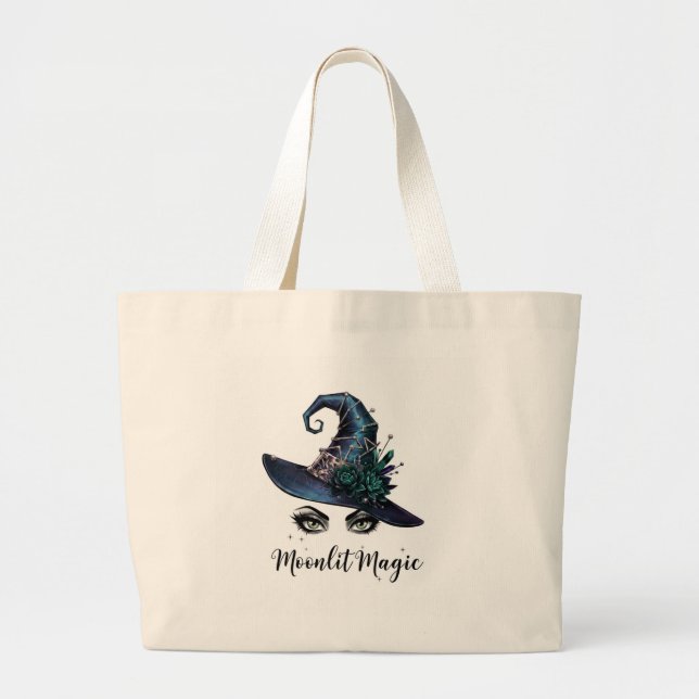 Bolsa Tote Grande [✨ Moonlit Magic] Stylish Witch Hat (Frente)