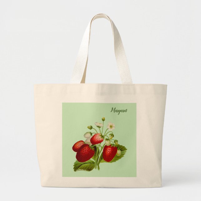 Bolsa Tote Grande Morango Verde (Frente)