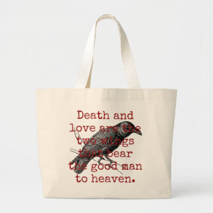 Bolsa Tote Grande Morte E Amor São As Duas Asas - Citação Da Morte