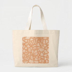 Bolsa Tote Grande Mosaico Escuro Folheto Aleatório Laranja