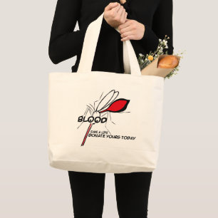 Bolsa Tote Grande mosquito que promove doações de sangue