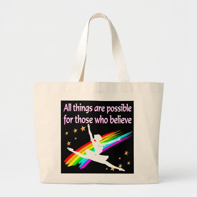 BOLSA TOTE GRANDE MOTIVAR TODAS AS COISAS É POSSÍVEL DANCER DESIGN (Frente)