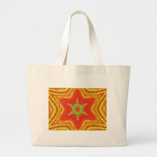 Bolsa Tote Grande Motivo de design tradicional africano em estrela v
