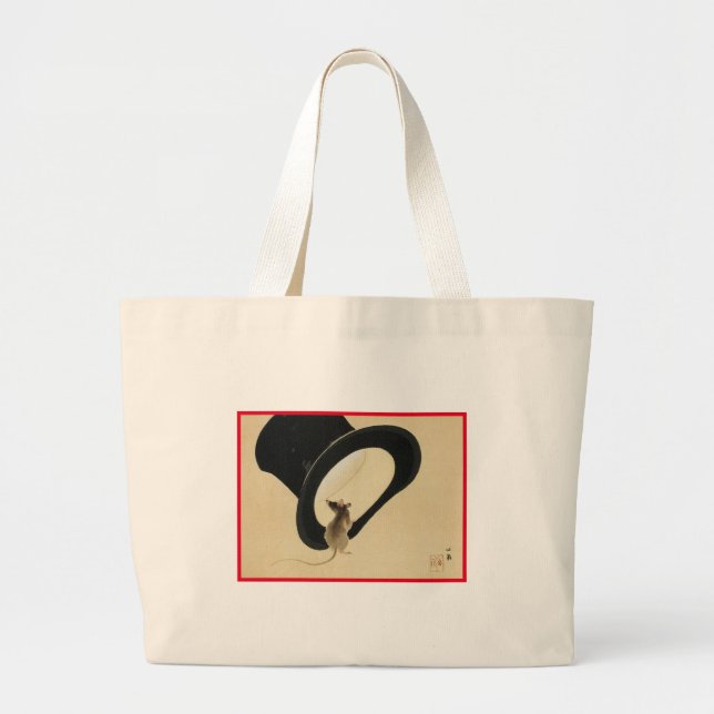 Bolsa Tote Grande MOUSE DE IMPRESSÃO DE BLOQUEIO DE JAPONÊS COM Bols (Frente)
