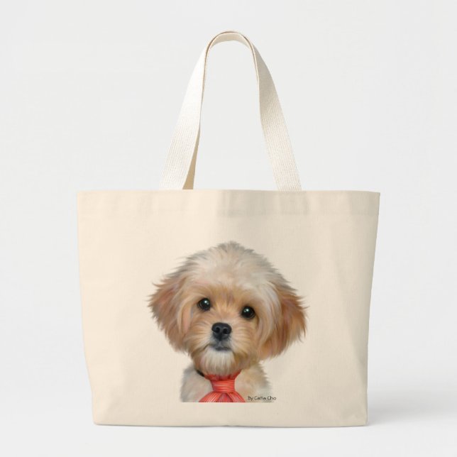 Bolsa Tote Grande Mr.TW o Cavapoo (Frente)
