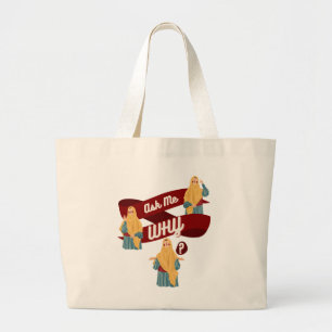 Bolsa Tote Grande Muçulmano personalizado "Pergunte-me porquê"