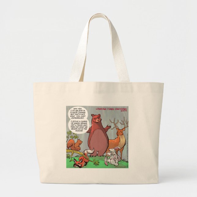 Bolsa Tote Grande Mudança climática sob a perspectiva de um urso (Frente)
