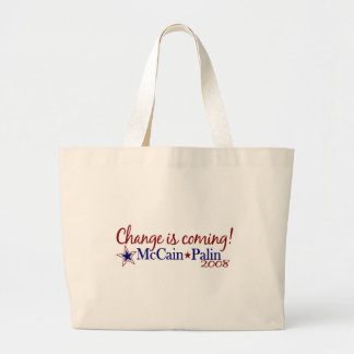 Bolsa Tote Grande Mude está vindo! (McCain Palin 2008)