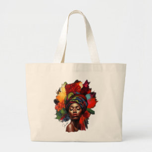 Bolsa Tote Grande Mulher afro-americana empoderada