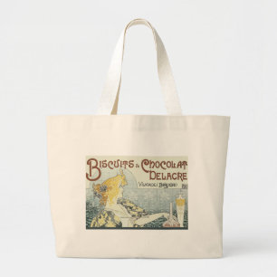 Bolsa Tote Grande Mulher Chocolate Art Nouveau