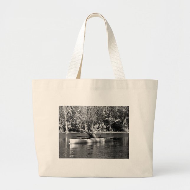 Bolsa Tote Grande mulher de caiaque (Frente)
