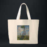 Bolsa Tote Grande Mulher de Monet com um parasol<br><div class="desc">A obra-prima de Claude Monet: Mulher com um parasol. Visite nossa loja para outros itens de correspondência</div>