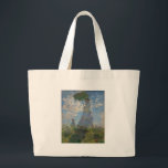 Bolsa Tote Grande Mulher de Monet com um parasol<br><div class="desc">A obra-prima de Claude Monet: Mulher com um parasol. Visite nossa loja para outros itens de correspondência</div>
