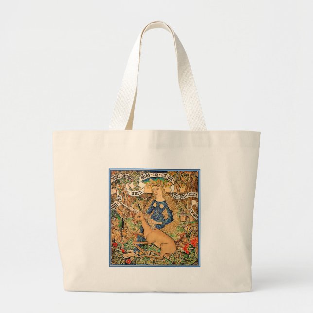 Bolsa Tote Grande "Mulher Selvagem Com Unicórnio" (Frente)