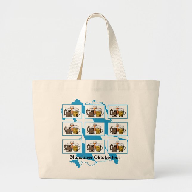 Bolsa Tote Grande Munique Bavarian OKTOBERFEST (Frente)