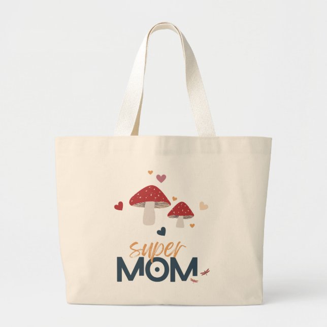 Bolsa Tote Grande Mushroom Super MOM (Frente)