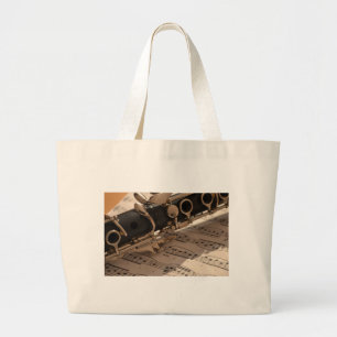 Bolsa Tote Grande Música Clarinets Notas Musicais Destino Dance Fun