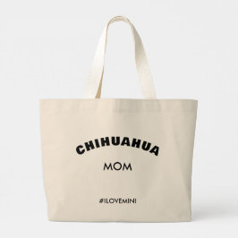 Bolsa Tote Grande Na moda Chihuahua Cachorro Mãe Bag Minimalista Neg