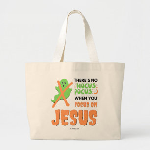 Bolsa Tote Grande Na moda NO HOCUS POCUS Christian Halloween