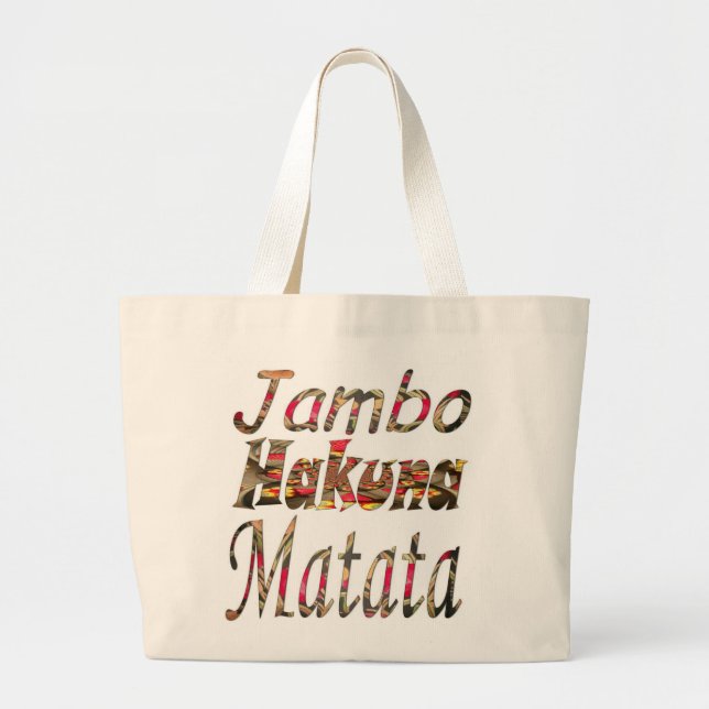 Bolsa Tote Grande Na moda swashbuckling Jambo Hakuna Matata Personal (Frente)