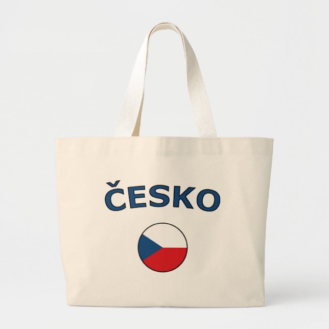 Bolsa Tote Grande nação-círculo-checo (Frente)