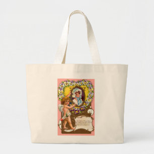 Bolsa Tote Grande Namorados de Cupid Vintage