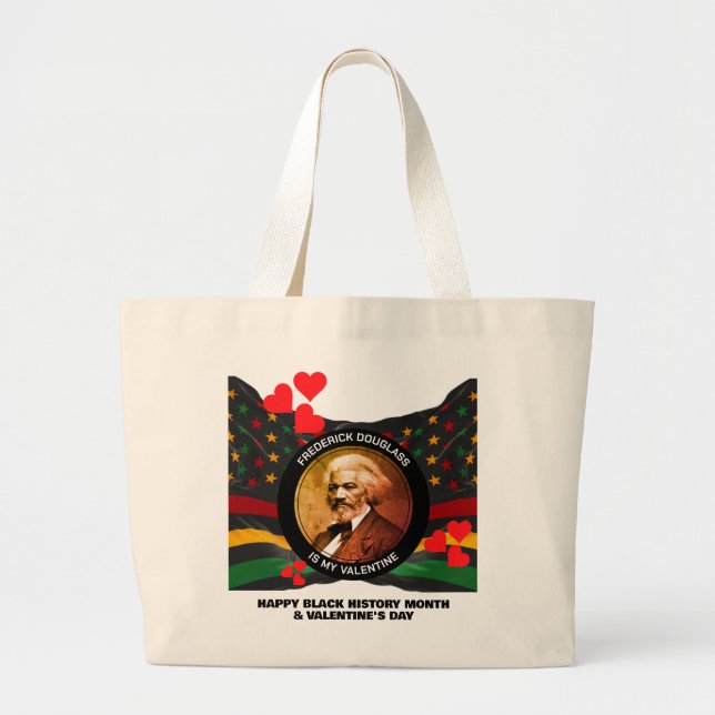 Bolsa Tote Grande Namorados FREDERICK DOUGLASS de História Negra (Frente)