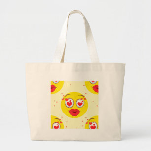 Bolsa Tote Grande Namorados kiss Emoji