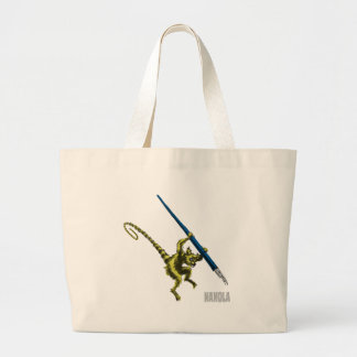 Bolsa Tote Grande NaNoLA - Lemur com caneta de fonte