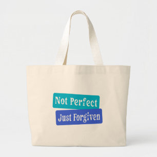 Bolsa Tote Grande Não Perfeito Apenas Cristão Perdoado