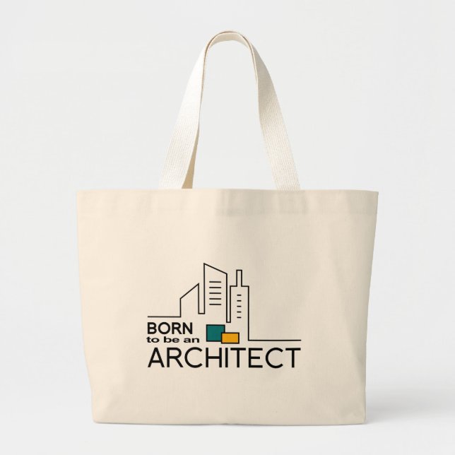 Bolsa Tote Grande Nascer a ser um arquiteto (Frente)