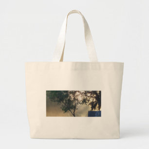 Bolsa Tote Grande nascer do sol da manhã nebuloso