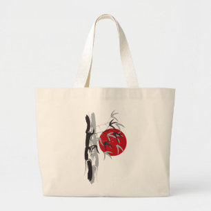 Bolsa Tote Grande Nascer do Sol Oriental Jardim Zen de Bambu Casamen