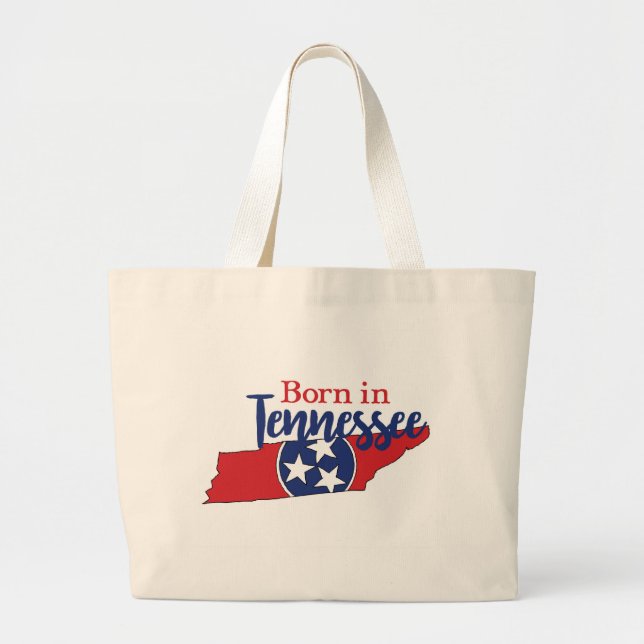 Bolsa Tote Grande Nascer no Estado do Tennessee - Símbolos do Estado (Frente)