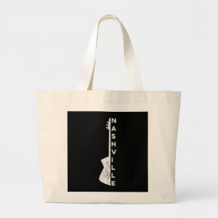 Bolsa Tote Grande Nashville Guitar Country Music Oferece Presentes