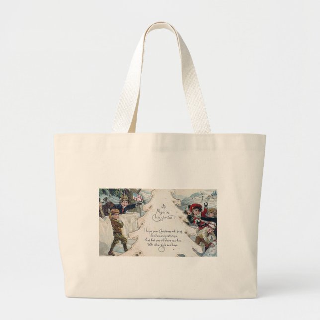 Bolsa Tote Grande Natais vintages (Frente)