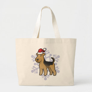 Bolsa Tote Grande Natal Airedale Terrier/galês Terrier