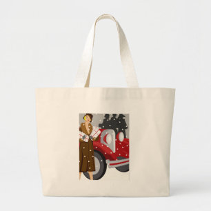 Bolsa Tote Grande Natal Comprando na neve