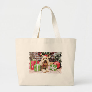 Bolsa Tote Grande Natal - mini GoldenDoodle - Maggie