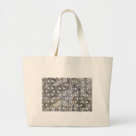 Bolsa Tote Grande Natural Gray Stone Mosaic, flower of life