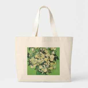 Bolsa Tote Grande Natureza-morta - Rosas Cor-de-Rosa em um Vaso, Vin