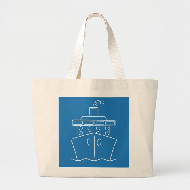 Bolsa Tote Grande Navio de cruzeiro (Frente)